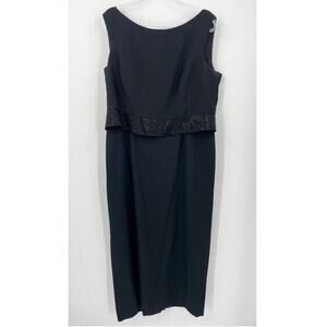 Daymor‎ Couture Black Dress Size 18 Long Beaded Bodice Gown